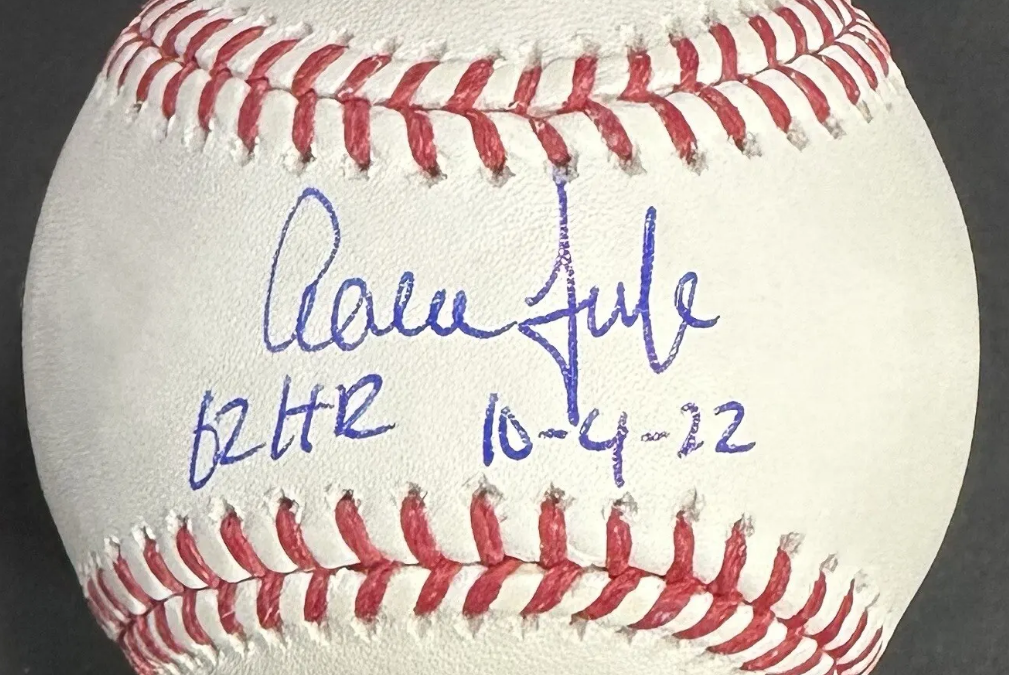Aaron Judge Signed Official MLB Baseball Yankees 62 HR 10-4-22 Autograph Fanatics COA